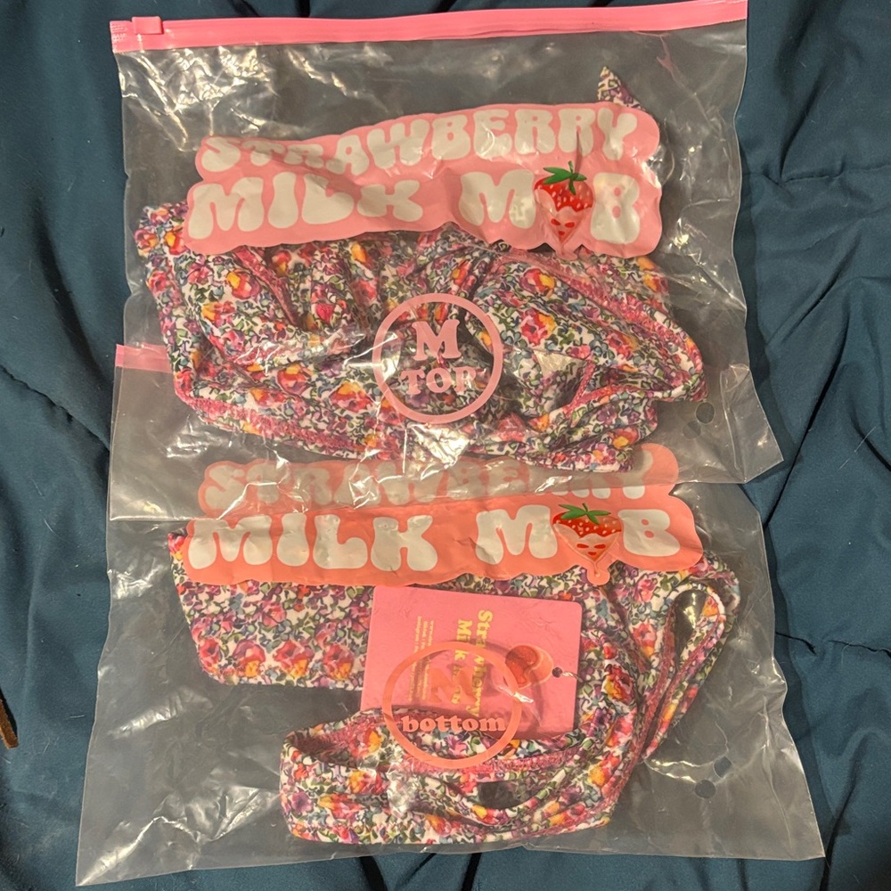 Strawberry Milk Mob Floral bikini